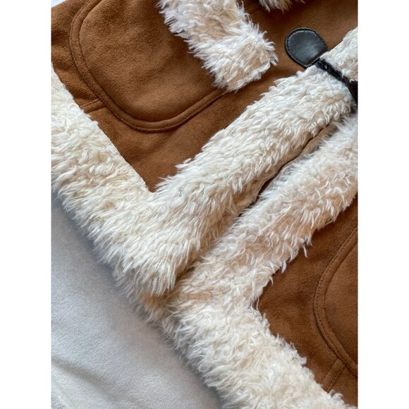 Penny Lane Forever 21 girls Faux Suede Jacket With Faux Fur Trim SZ Medium #417 - Picture 9 of 9